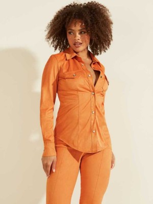Apricot Guess Daisy Women's Shirts | 8975-YCTIA