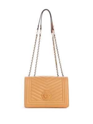 Apricot Guess Lida Convertible Women's Crossbodies | 7569-KGRDB