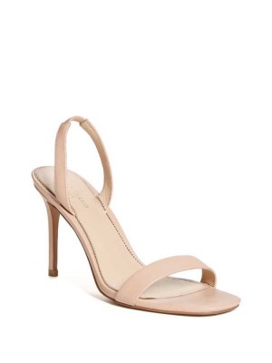 Apricot Guess Single Strap Sling Back Heel Women's Heels Sandals | 7305-YKMLB
