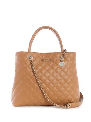 Beige Guess Illy Society Women's Satchels | 4150-QYPOM