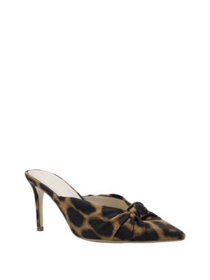 Beige Guess Knot Front Pointed Toe Mules Women's Mules | 4587-ZQLDW
