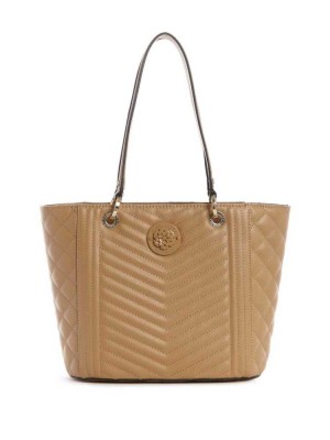 Beige Guess Noelle Small Elite Women's Totes | 4678-CYUAL