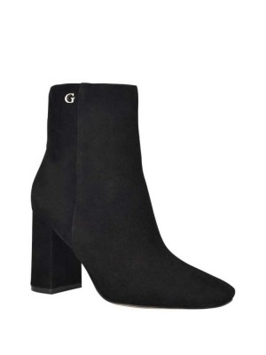 Black Guess Adelia Faux-Suede Ankle Women's Booties | 2596-PYMXE
