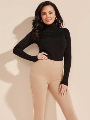 Black Guess Aida Sweater Top Women's Sweaters | 6280-YNMJW