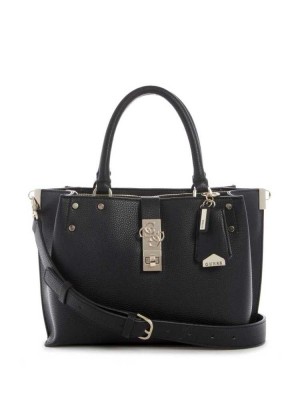 Black Guess Albury Small Girlfriend Women's Satchels | 0984-GEVOY