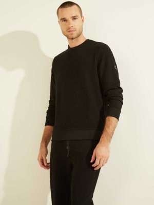 Black Guess Alpine Performance Men's Sweatshirt | 2890-PHKJC