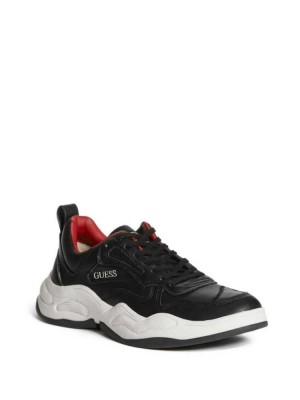Black Guess Bassano Dad Men's Sneakers | 2531-WRVUF
