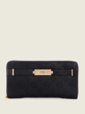 Black Guess Bea Check Organizer Women's Wallets | 4085-XLCYQ