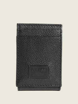 Black Guess Bishop Magnetic Fold Men's Wallets | 8791-NUIAF