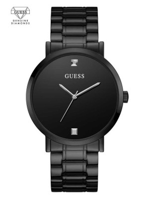 Black Guess Black Diamond Analog Men's Watches | 2068-YXIKM