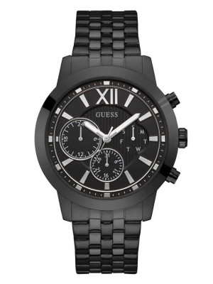 Black Guess Black Multifunction Men's Watches | 8301-CJHRO
