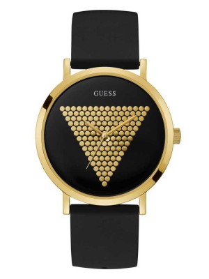 Black Guess Black and Gold-Tone Analog Men's Watches | 6340-TERDB