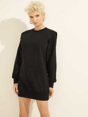 Black Guess Carina Faux-Suede Women's Dresses | 1536-WGEUO