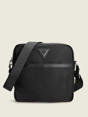 Black Guess Certosa Flat Women's Crossbodies | 3876-NPIYT