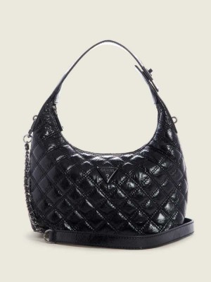 Black Guess Cessily Quilted Hobo Women's Shoulder Bags | 4279-UJHQP