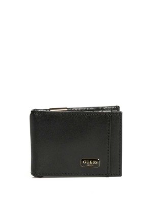 Black Guess Chavez Bifold Men's Wallets | 2748-PHUNO