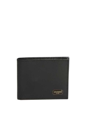 Black Guess Chavez Passcase Men's Wallets | 1926-IUNRX