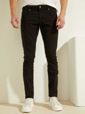 Black Guess Classic Solid Skinny Men's Jeans | 8460-IUQNG