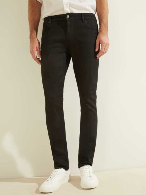 Black Guess Coated Skinny Men's Coats | 6897-ZDSYC