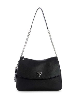 Black Guess Cordelia Hobo Women's Shoulder Bags | 0793-LGDSO