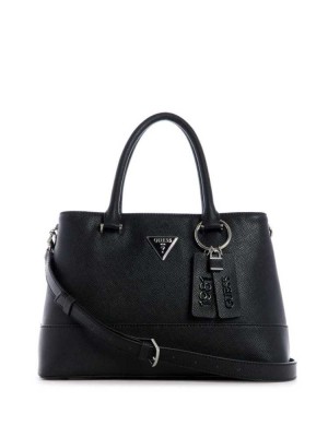 Black Guess Cordelia Luxury Women's Satchels | 9084-JPOHC
