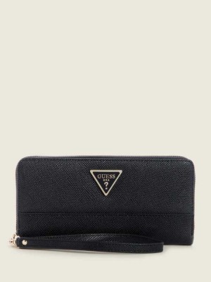 Black Guess Cordelia Zip-Around Women's Wallets | 1540-DKFJX