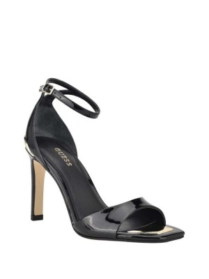 Black Guess Divine Heeled Women's Heels Sandals | 1859-SAXGD