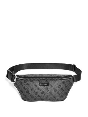 Black Guess Don Logo-Print Men's Belt Bags | 8471-ZTBOH