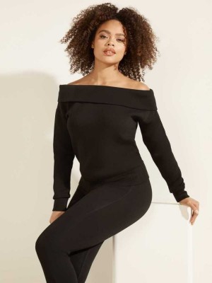 Black Guess Eco Brenda Women's Sweatshirt | 2871-ROFYK