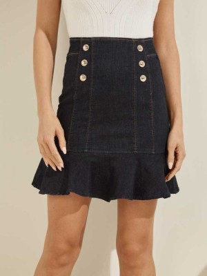 Black Guess Eco Julianne Denim Women's Skirts | 8267-QFJBX