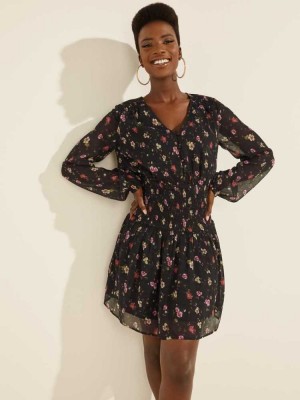 Black Guess Eco Laureen Women's Dresses | 2835-VNPWH