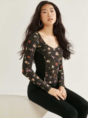 Black Guess Eco Rommi Top Women's Tops | 0234-IMZCG