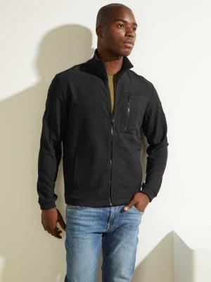 Black Guess Explorer Zip-Up Men's Jackets | 7106-XJKSN