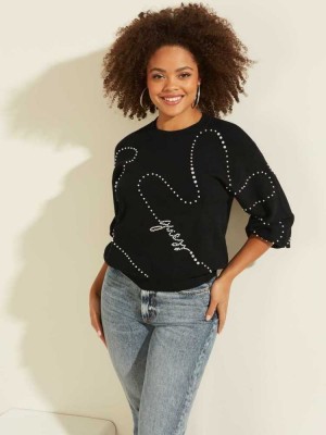 Black Guess Ginny Pearl Women's Sweaters | 6950-IOXUE