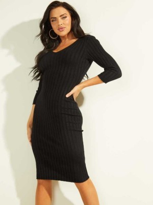 Black Guess Gisele Women's Dresses | 9687-CJBXY
