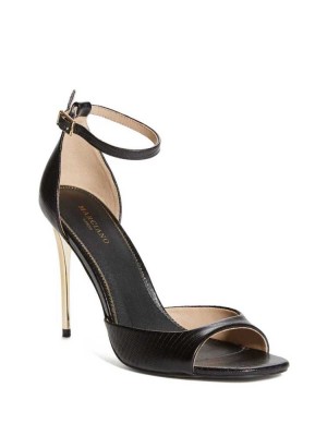 Black Guess Heeled Peep-Toe Women's Heels Sandals | 5370-SHFKD