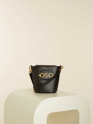 Black Guess Hensely Bucket Women's Crossbodies | 3960-AWXBC