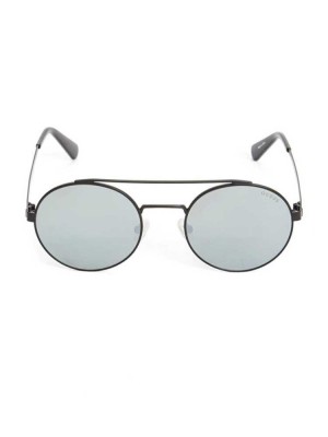 Black Guess Jack Round Aviator Men's Sunglasses | 1204-XVYQM
