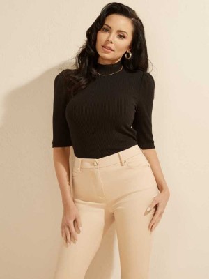Black Guess Jefra Top Women's Tops | 2915-GDKCU