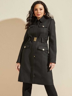 Black Guess Karly Women's Coats | 3024-DNFYR