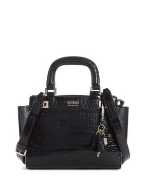 Black Guess Katey Girlfriend Women's Satchels | 3149-IAPGM