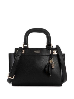 Black Guess Katey Girlfriend Women's Satchels | 5146-SLQHW