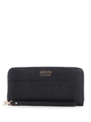 Black Guess Katey Zip-Around Women's Wallets | 5362-IEBUJ