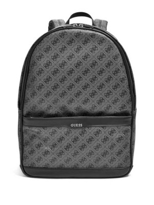 Black Guess Kevin Logo-Print Women's Backpacks | 2746-OLJTR