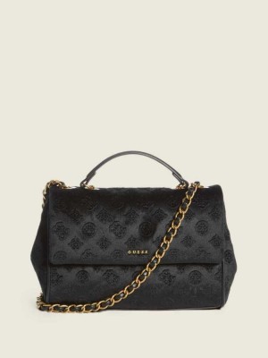 Black Guess Kimi Logo Convertible Women's Crossbodies | 6912-ITCZD