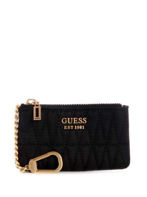 Black Guess Layla Zip Pouch Women's Wallets | 8431-IYXPF