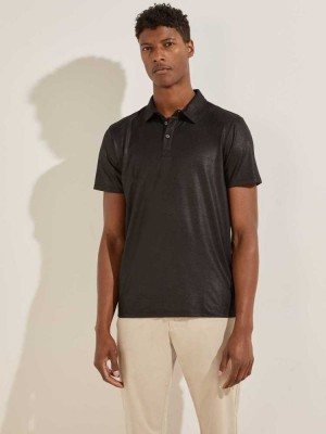 Black Guess Mason Shine Men's Polo Shirts | 3980-USCDF