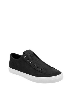 Black Guess Mitt Slip-On Men's Sneakers | 1629-RJQGY