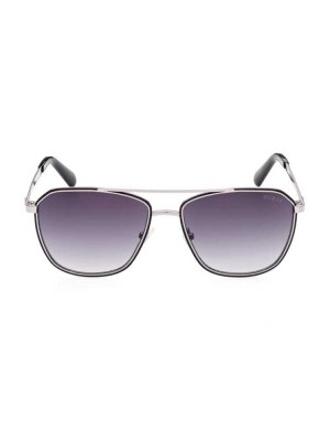 Black Guess Navigator Metal Men's Sunglasses | 1438-SEGOT
