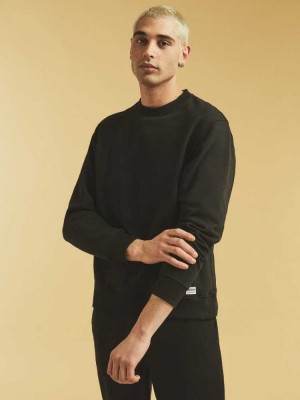 Black Guess Originals Kit Crewneck Pullover Men's Sweatshirt | 0614-WLYBA